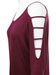 WT1803 Womens 3/4 sleeve Hollowed Out Shoulder Top T Shirts