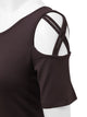 WT1805 Women's Short Sleeve Loose Strappy Open Shoulder Tops