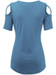 WT1805 Women's Short Sleeve Loose Strappy Open Shoulder Tops
