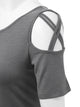 WT1805 Women's Short Sleeve Loose Strappy Open Shoulder Tops