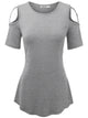 WT1805 Women's Short Sleeve Loose Strappy Open Shoulder Tops