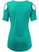 WT1805 Women's Short Sleeve Loose Strappy Open Shoulder Tops