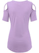 WT1805 Women's Short Sleeve Loose Strappy Open Shoulder Tops