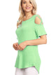 WT1805 Women's Short Sleeve Loose Strappy Open Shoulder Tops