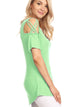 WT1805 Women's Short Sleeve Loose Strappy Open Shoulder Tops
