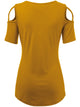 WT1805 Women's Short Sleeve Loose Strappy Open Shoulder Tops