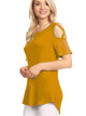 WT1805 Women's Short Sleeve Loose Strappy Open Shoulder Tops