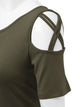 WT1805 Women's Short Sleeve Loose Strappy Open Shoulder Tops