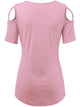 WT1805 Women's Short Sleeve Loose Strappy Open Shoulder Tops