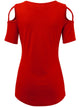 WT1805 Women's Short Sleeve Loose Strappy Open Shoulder Tops