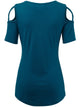 WT1805 Women's Short Sleeve Loose Strappy Open Shoulder Tops