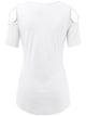 WT1805 Women's Short Sleeve Loose Strappy Open Shoulder Tops
