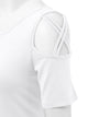 WT1805 Women's Short Sleeve Loose Strappy Open Shoulder Tops