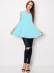 WT2098 Women Solid Sleeveless Tunic for Leggings Swing Flare Tank Tops