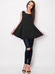 WT2098 Women Solid Sleeveless Tunic for Leggings Swing Flare Tank Tops