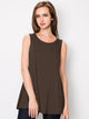 WT2098 Women Solid Sleeveless Tunic for Leggings Swing Flare Tank Tops
