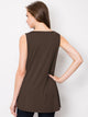 WT2098 Women Solid Sleeveless Tunic for Leggings Swing Flare Tank Tops