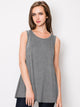 WT2098 Women Solid Sleeveless Tunic for Leggings Swing Flare Tank Tops