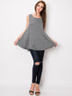 WT2098 Women Solid Sleeveless Tunic for Leggings Swing Flare Tank Tops