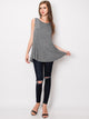 WT2098 Women Solid Sleeveless Tunic for Leggings Swing Flare Tank Tops