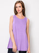 WT2098 Women Solid Sleeveless Tunic for Leggings Swing Flare Tank Tops