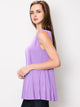WT2098 Women Solid Sleeveless Tunic for Leggings Swing Flare Tank Tops