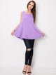 WT2098 Women Solid Sleeveless Tunic for Leggings Swing Flare Tank Tops