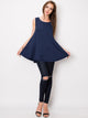 WT2098 Women Solid Sleeveless Tunic for Leggings Swing Flare Tank Tops