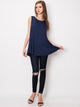 WT2098 Women Solid Sleeveless Tunic for Leggings Swing Flare Tank Tops