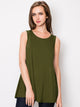WT2098 Women Solid Sleeveless Tunic for Leggings Swing Flare Tank Tops