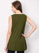 WT2098 Women Solid Sleeveless Tunic for Leggings Swing Flare Tank Tops
