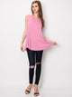 WT2098 Women Solid Sleeveless Tunic for Leggings Swing Flare Tank Tops