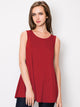 WT2098 Women Solid Sleeveless Tunic for Leggings Swing Flare Tank Tops