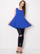 WT2098 Women Solid Sleeveless Tunic for Leggings Swing Flare Tank Tops