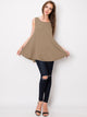 WT2098 Women Solid Sleeveless Tunic for Leggings Swing Flare Tank Tops