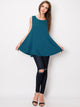 WT2098 Women Solid Sleeveless Tunic for Leggings Swing Flare Tank Tops