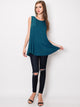 WT2098 Women Solid Sleeveless Tunic for Leggings Swing Flare Tank Tops