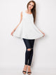 WT2098 Women Solid Sleeveless Tunic for Leggings Swing Flare Tank Tops