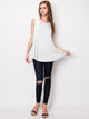 WT2098 Women Solid Sleeveless Tunic for Leggings Swing Flare Tank Tops