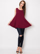 WT2098 Women Solid Sleeveless Tunic for Leggings Swing Flare Tank Tops