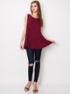 WT2098 Women Solid Sleeveless Tunic for Leggings Swing Flare Tank Tops