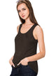 WT2148 Women's Summer Sleeveless Scoop Neck Pleated  Loose Fit Casual Tank Top