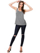 WT2148 Women's Summer Sleeveless Scoop Neck Pleated  Loose Fit Casual Tank Top