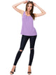 WT2148 Women's Summer Sleeveless Scoop Neck Pleated  Loose Fit Casual Tank Top