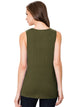 WT2148 Women's Summer Sleeveless Scoop Neck Pleated  Loose Fit Casual Tank Top