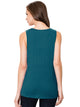 WT2148 Women's Summer Sleeveless Scoop Neck Pleated  Loose Fit Casual Tank Top