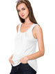 WT2148 Women's Summer Sleeveless Scoop Neck Pleated  Loose Fit Casual Tank Top