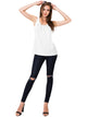 WT2148 Women's Summer Sleeveless Scoop Neck Pleated  Loose Fit Casual Tank Top