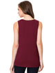 WT2148 Women's Summer Sleeveless Scoop Neck Pleated  Loose Fit Casual Tank Top