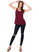 WT2148 Women's Summer Sleeveless Scoop Neck Pleated  Loose Fit Casual Tank Top